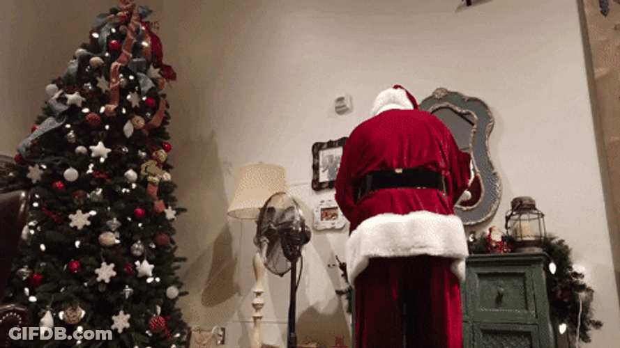 Pitbull Christmas Dog Waiting For Santa GIF