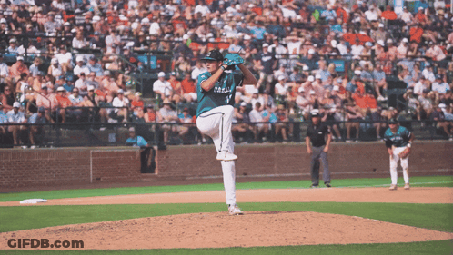 Pitcher With Number 1 Jersey About To Throw Ball GIF