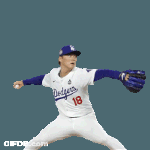 Pitching Dodgers Sticker GIF