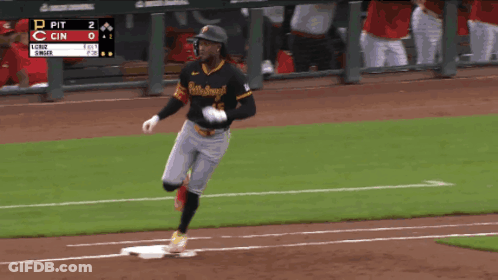 Pittsburgh Baseball Player Running To Base GIF