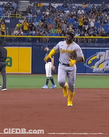 Pittsburgh Baseball Player Running To Home Plate GIF
