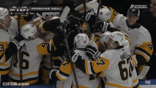 Pittsburgh Penguins Celebrate Goal During 3Rd Period GIF