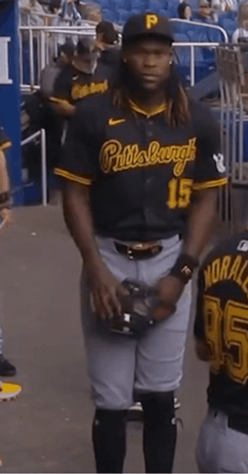 Pittsburgh Pirates Oneil Cruz Waving And Laugh GIF