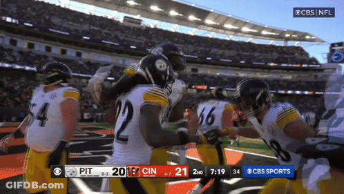 Pittsburgh Steelers Players Celebrating Touchdown GIF