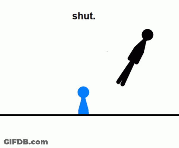 Pivot Black Stickman Hammering GIF