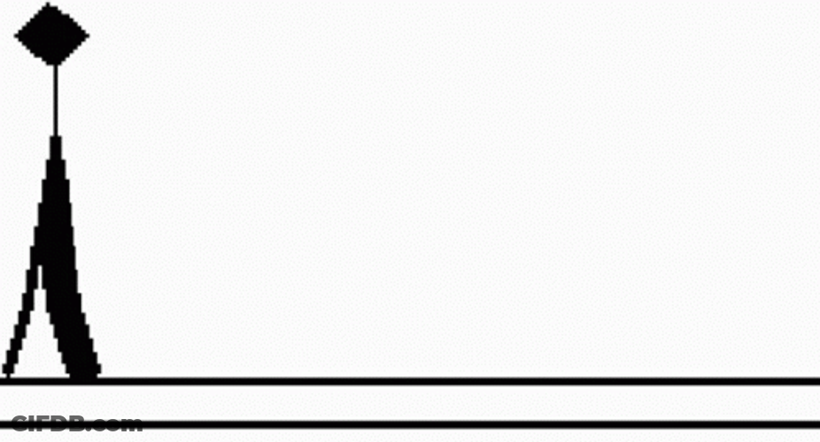 Pivot Stick Figure Stumbling Down Animation GIF