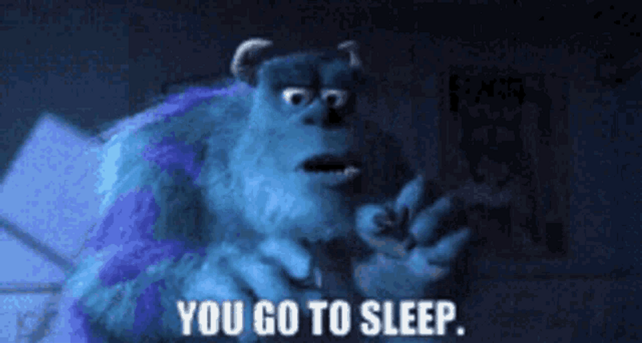 Pixar Monster's Inc James Sullivan Sulley You Go To Sleep GIF