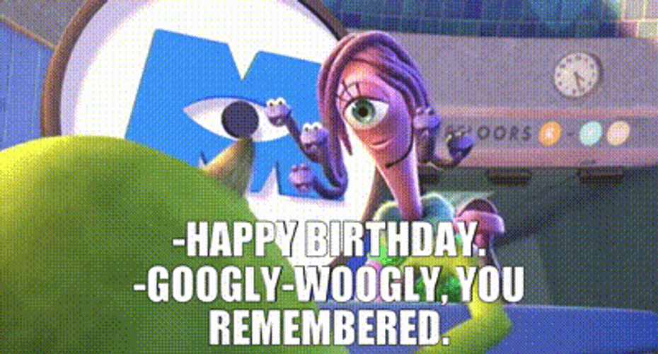 Pixar Monsters Inc.Celia Happy Birthday Mike GIF