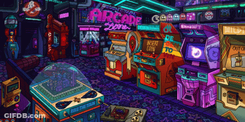 Pixel Art Arcade Sign Arcade Love GIF