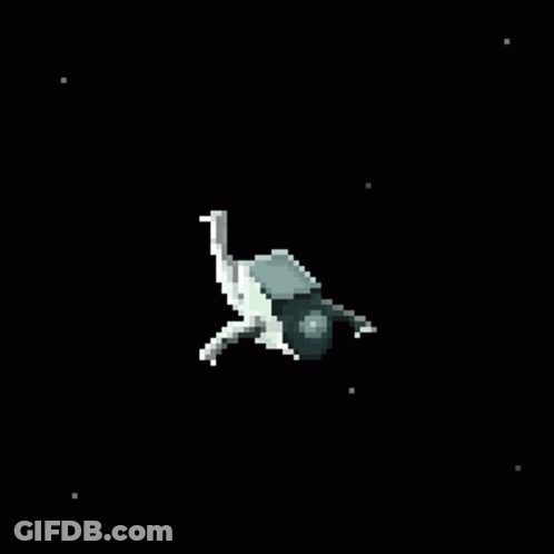 Pixel Art Astronaut In Space GIF
