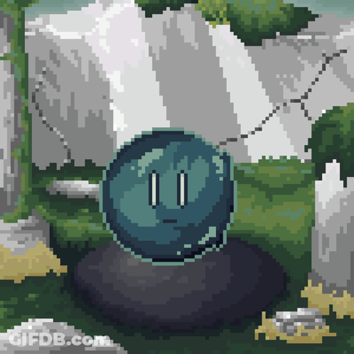 Pixel Art Ball With Eyes GIF