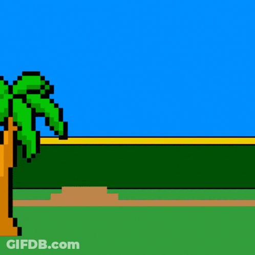 Pixel Art Baseball Player With Number 11 GIF