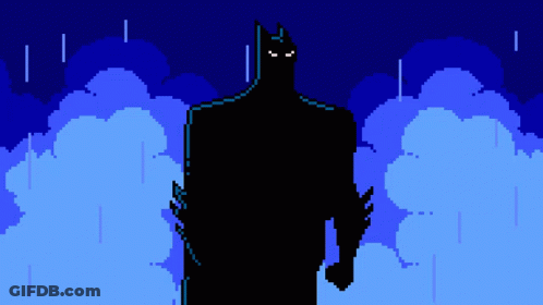 Pixel Art Batman With Belt Number 38 GIF