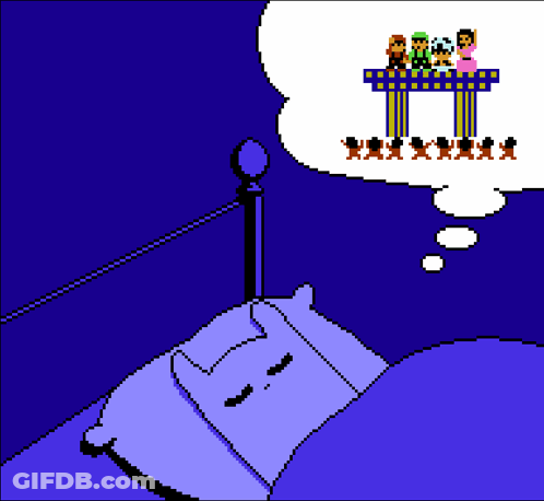 Pixel Art Bed Saying Im Dreaming GIF