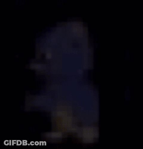 Pixel Art Blue And Yellow Cartoon Character GIF
