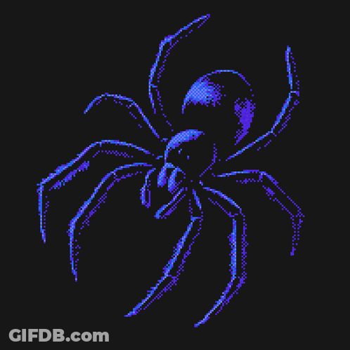 Pixel Art Blue Spider GIF