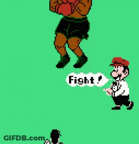 Pixel Art Boxer Standing Next To Another GIF