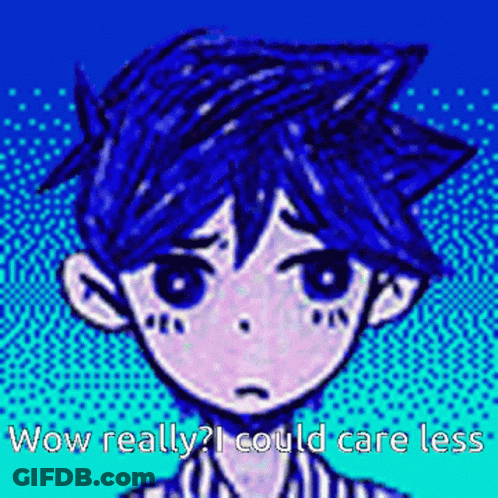 Pixel Art Boy With Blue Hair Wow Really I Could Care Less GIF
