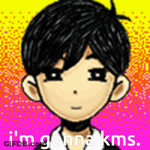 Pixel Art Boy With Choker Says Gonna KMS GIF
