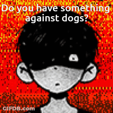 Pixel Art Boy With Do You Have Something Against Dogs GIF