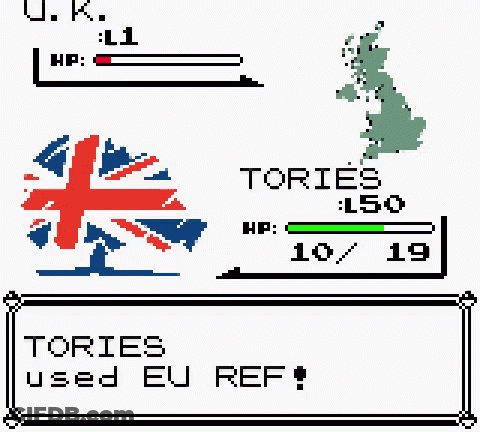 Pixel Art British Flag Tories EU Ref Message GIF