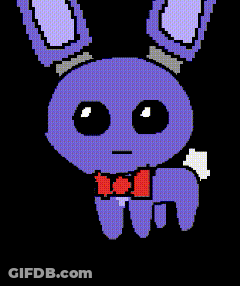 Pixel Art Bunny With Red Bow Tie GIF