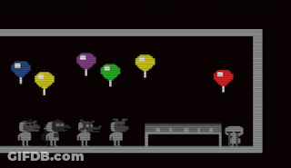 Pixel Art Cake And Balloons With Number 111 GIF