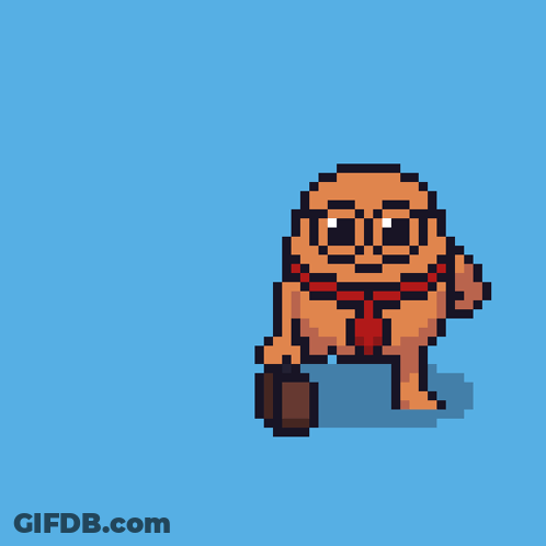 Pixel Art Cartoon Character Back To Work GIF