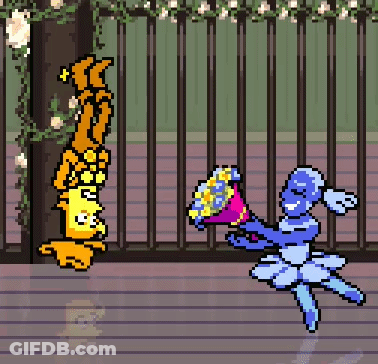 Pixel Art Cartoon Character Giving Bouquet To Another GIF