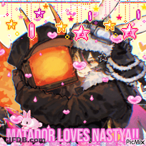 Pixel Art Cartoon Character Matador Loves Nastyai GIF