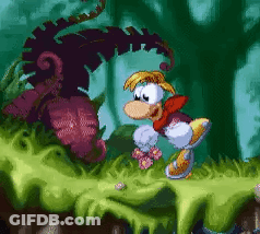 Pixel Art Cartoon Character On Green Hill GIF
