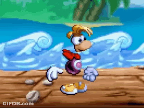 Pixel Art Cartoon Character On Wooden Dock GIF