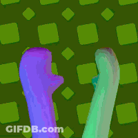 Pixel Art Cartoon Character With Purple Balloon On Head GIF