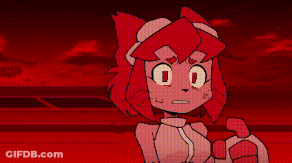 Pixel Art Cartoon Character With Red Hair And White Shirt GIF