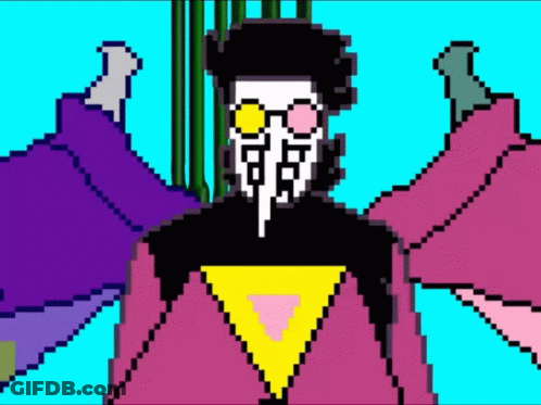 Pixel Art Cartoon Character With Sunglasses And Suit GIF