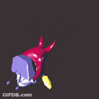 Pixel Art Cartoon Character With TV On Head GIF