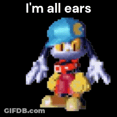 Pixel Art Cartoon Saying I'm All Ears GIF