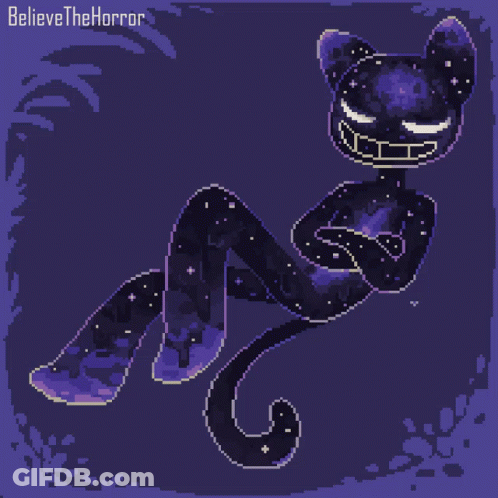 Pixel Art Cat Believe The Horror GIF