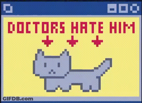 Pixel Art Cat Doctors Hate Him GIF