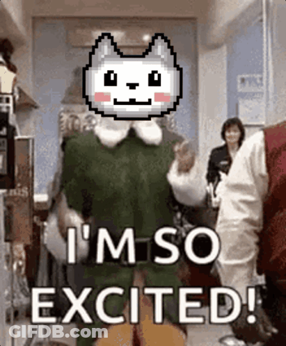 Pixel Art Cat Excited GIF