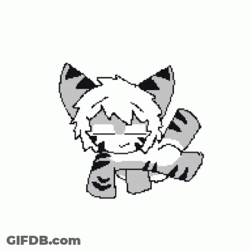 Pixel Art Cat Holding Fish In Mouth GIF