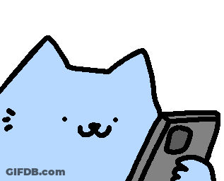 Pixel Art Cat Holding Remote GIF