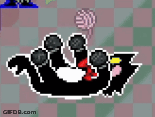 Pixel Art Cat Laying Back With Yarn GIF