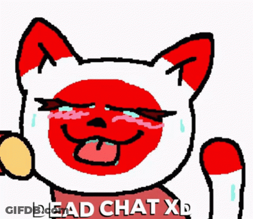 Pixel Art Cat Saying Dead Chat XD GIF