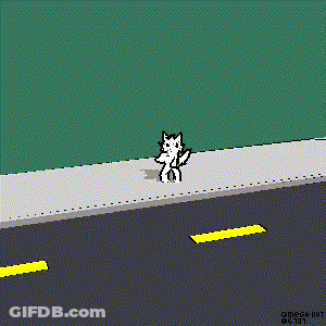 Pixel Art Cat Standing On Sidewalk By Omega Kot GIF