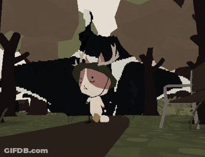 Pixel Art Cat Wearing Antlers And Hat GIF