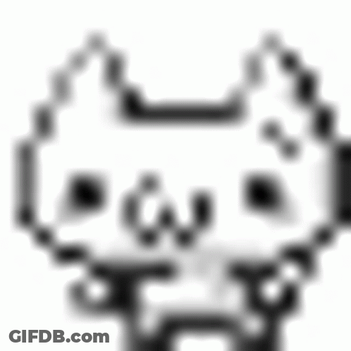 Pixel Art Cat With Beard GIF