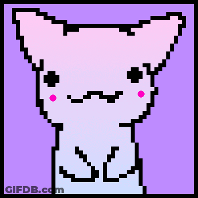 Pixel Art Cat With Mustache GIF
