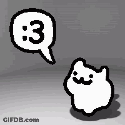 Pixel Art Cat With Number Three Speech Bubble GIF