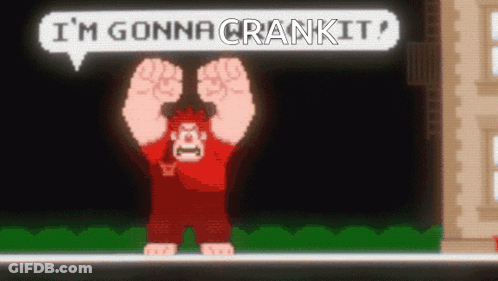 Pixel Art Character Saying I'm Gonna Crankit GIF